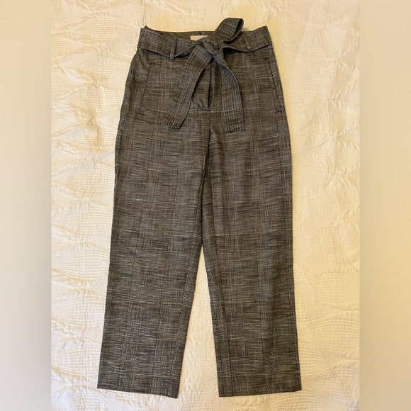 Aritzia | Wilfred | Tie-Front Check Pant — Black/Off White Plaid | Size 6 - Picture 2 of 14